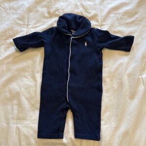 Ralph Lauren Rib Cotton Coverall-Navy Size 3 Months